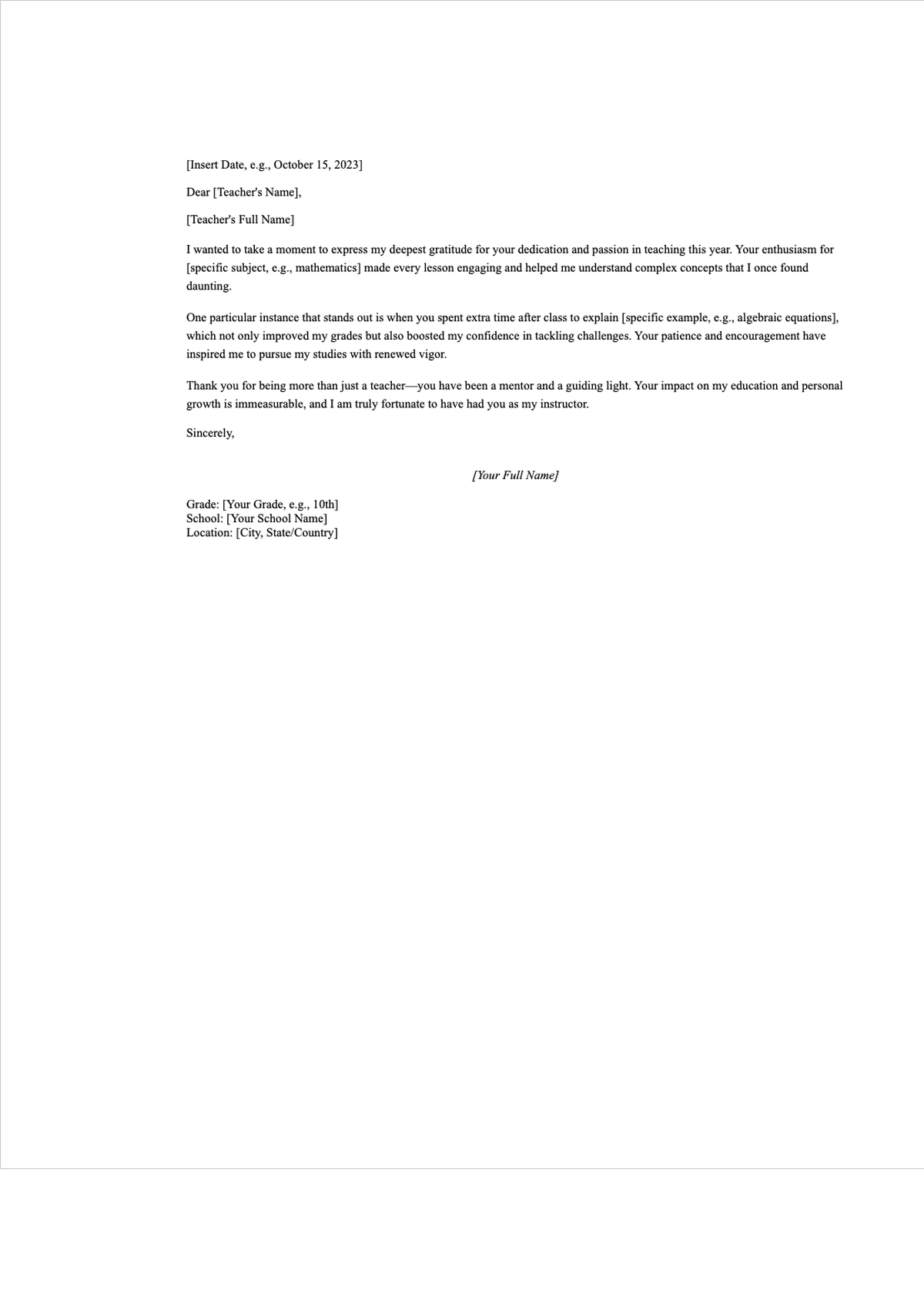 Heartfelt student thank you letter to teacher UAE_variant_3